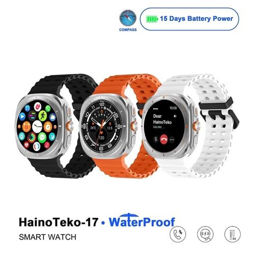TELSAN HAİNO TEKO-17 PREMİUM 15 GÜN ŞARJ AKILLI SAAT PUSULA SU GEÇİRMEZ 3 KORDON