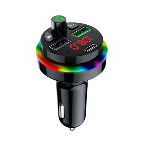 CONCORD C-6009 RGB LED IŞIKLI PD + 3.1A ÇİFT USB/TF/BT/FM BLUETOOTH TRANSMİTTER