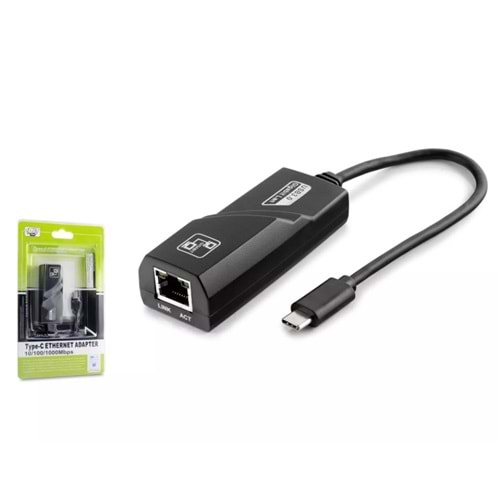 Hadron Hdx5275 Gigabit Ethernet Card Type-C 1000Mbps Siyah