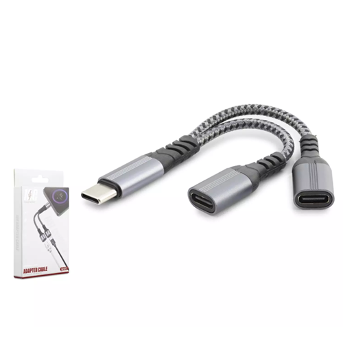 Hadron Gj-017 Type-C To 2*Type-C F Kablo Car Şarj 100W Siyah