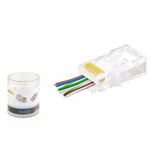 Nodar Nd2407 Cat6 Konnektör Ezrj45 100Lü Plastik Kutu Şeffaf