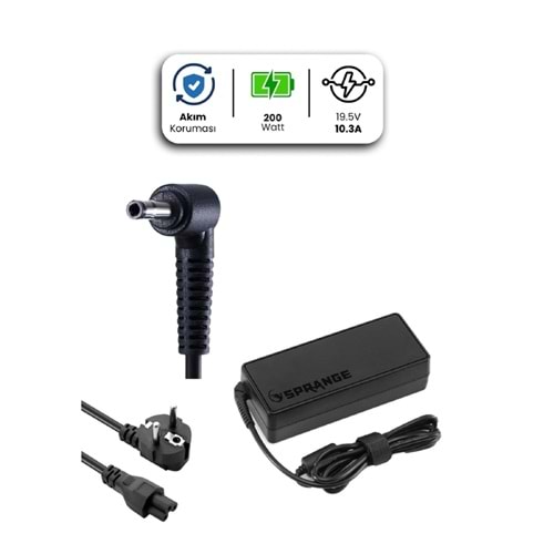 SPRANGE SR-L44 19.5V 10.3A 5.5*2.5mm 200W HP İçin Laptop Adaptör