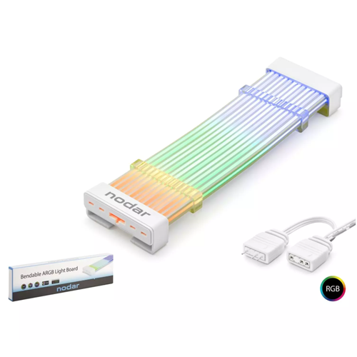 NODAR ND2800 Silikon Işıklı Bükülebilir ARGB Light Board 24 Pin - Beyaz