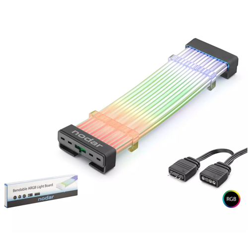 NODAR ND2801 Silikon Işıklı Bükülebilir ARGB Light Board 24 Pin - Siyah