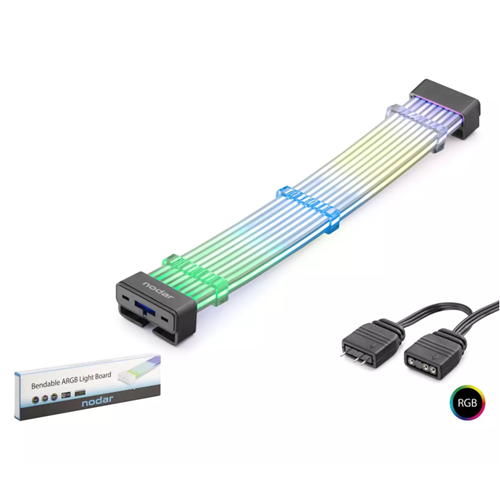 NODAR ND2803 Silikon Işıklı Bükülebilir ARGB Light Board 2×8 Pin - Siyah