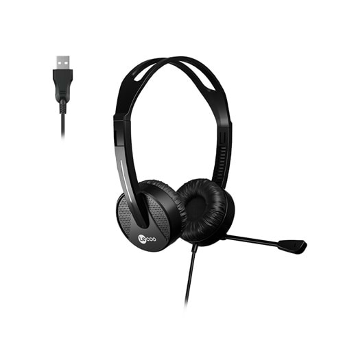 LECOO HT106 USB Kablolu Mikrofonlu Kulak Üstü Kulaklık Siyah