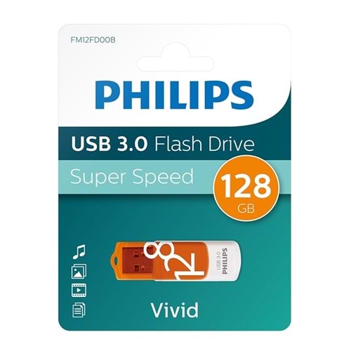 PHILIPS FM12FD00B/00 USB 3.0 128GB Vivid Turuncu Flash Bellek