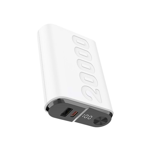 BİX TPB24 20000mAh PD 20W USB-C ve USB-A QC 3.0 Çift Portlu 22.5W Dijital Ekranlı Powerbank Siyah