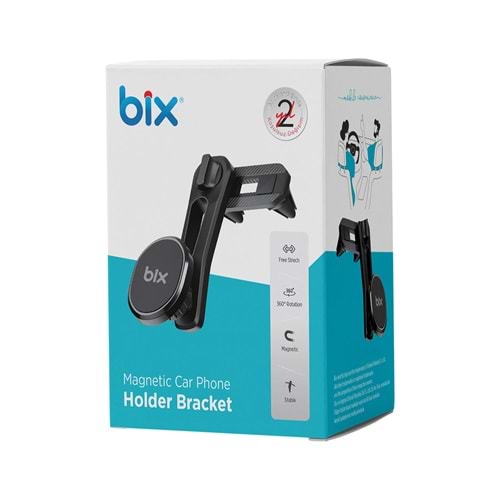 BIX BXCH6 360° Ayarlanabilir Manyetik Araç içi Telefon Tutucu Siyah