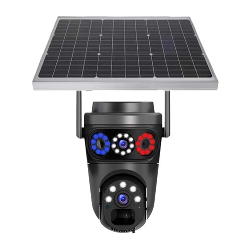 MPIA KANE 8MP Full HD Tam Renkli Kayıt 2 Lens 1*PTZ Wi-Fi Güneş Enerjili Solar Kamera