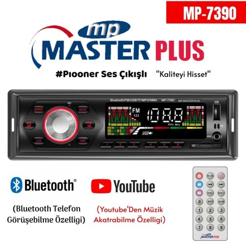 MASTER PLUS MP-7390 BLUETOOTH/FM/USB/TF/MP3 ÇALAR OTO TEYP 4X60WATT