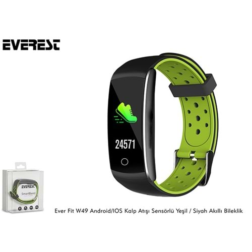 Everest EVER FİT W22 Android/IOS Smart Watch 110mAh Kalp Atışı Sensörlü Siyah Akıllı Bileklik & Saat