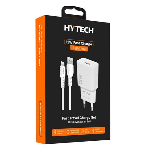 Hytech HY-XT50L 12W 5V 2.4A iPhone Beyaz Kablo + Ev Şarj Adaptör