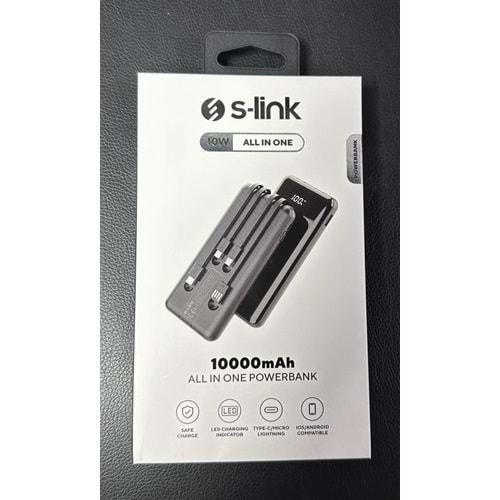 S-link IP-G13K 10000mAh 2*USB Port+Micro+USB Girişli Siyah LCD Göstergeli Taşınabilir Pil Şarj Cihazı
