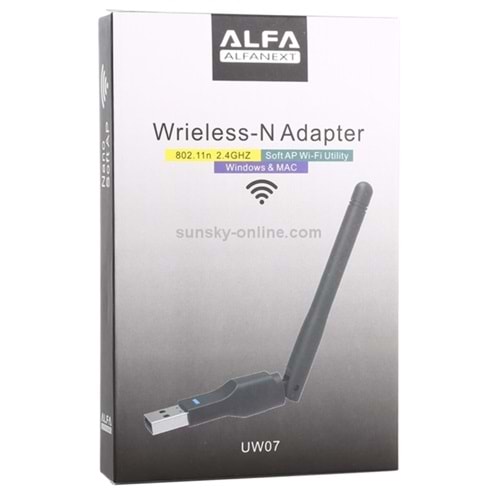 ALFANET W114 3DBI USB WİRELESS ANTENLİ 150MBPS KABLOSUZ ALICI