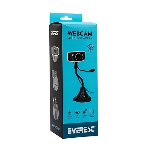 Everest SC-825 300K 480p Usb Mikrofonlu Görüş Ledli Webcam Pc Kamera