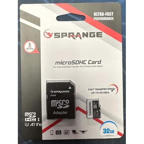 SPRANGE SM-32 Class10 32GB Micro SDXC UHS-3 4K HD Ultra Hafıza Kartı M32