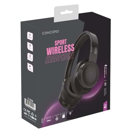 Concord C-928 TF/FM Bluetooth Yüksek Kaliteli Katlanabilir Kulak Üstü Kulaklık