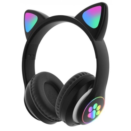 CONCORD VIV-23M Bluetooth Mikrofonlu LED Işıklı Hafıza Kartı Girişli Kulak Üstü Kedi Kulaklık