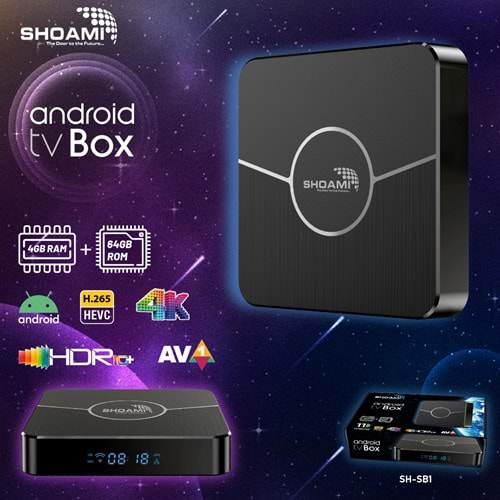 SHOAMİ SH-SB1 İşlemci 4G RAM + 64GB Dahili Hafizasi Wifi Kumandalı Android 11 TV Box 4K HDR10+