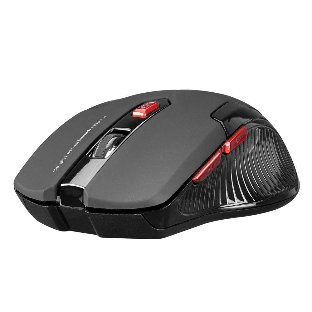 Everest SM-763 Kırmızı 6D 2400 Dpi 2.4 Ghz Siyah Usb Oyuncu Led Aydınlatmalı Kablosuz Mouse