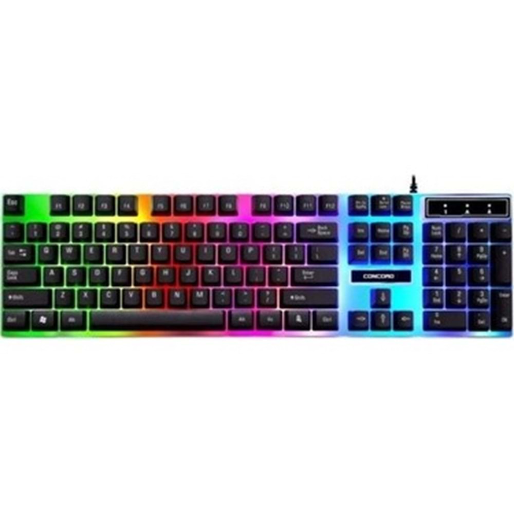 CONCORD C-56 RGB LED IŞIKLI KABLOLU GAMER COMBO KLAVYE + MOUSE SET
