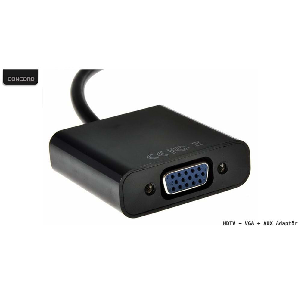 CONCORD C-554 HDMİ TO VGA + AUX DÖNÜŞTÜRÜCÜ KABLOSU