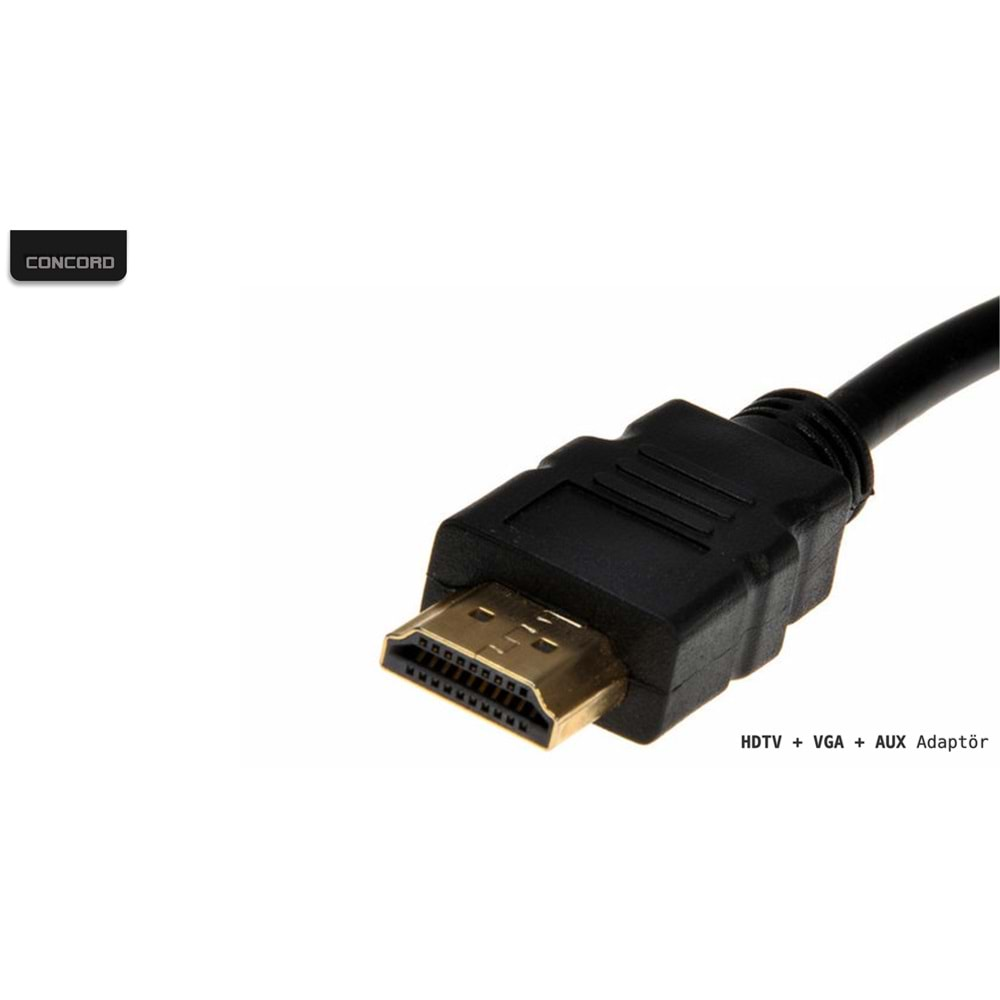 CONCORD C-554 HDMİ TO VGA + AUX DÖNÜŞTÜRÜCÜ KABLOSU