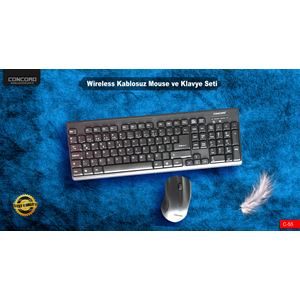 CONCORD C-55 WİRELESS KABLOSUZ STANDART KLAVYE + MOUSE SET