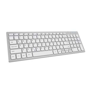 Everest KB-80W Beyaz/Gümüş 2.4Ghz Ultra İnce Q Mac/Win/Android/Ios Uyumlu Kablosuz Klavye