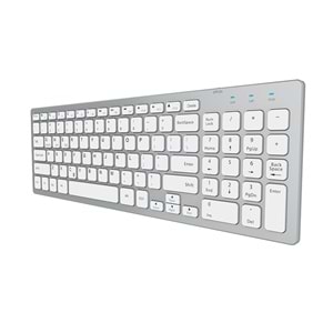 Everest KB-80W Beyaz/Gümüş 2.4Ghz Ultra İnce Q Mac/Win/Android/Ios Uyumlu Kablosuz Klavye