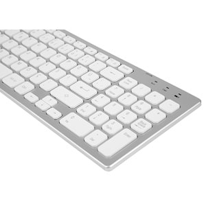 Everest KB-80W Beyaz/Gümüş 2.4Ghz Ultra İnce Q Mac/Win/Android/Ios Uyumlu Kablosuz Klavye