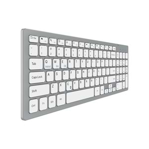 Everest KB-80W Beyaz/Gümüş 2.4Ghz Ultra İnce Q Mac/Win/Android/Ios Uyumlu Kablosuz Klavye