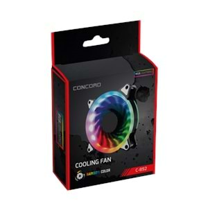 Concord C-892 RGB Rainbow Color Gökkuşağı Renkli 12CM Soğutucu Fan