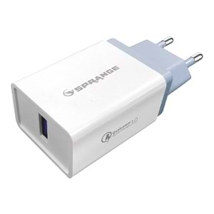 SPRANGE Q-30 HIZLI ŞARJ 5V-9V-12V 3A 23W ŞARJ KAFA QUİCK FAST CHARGE USB POWER ADAPTER