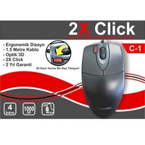 CONCORD C-1 ÇİFT KLİCK 2X CLİCK OPTİK 3D MOUSE 1.5METRE