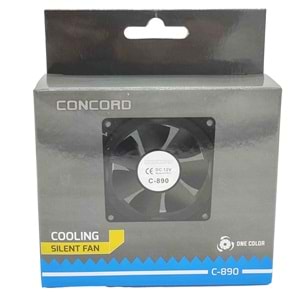 Concord C-890 8CM Geniş Kasa Fanı Soğutucu 7 Kanatlı Fan 4 Pin