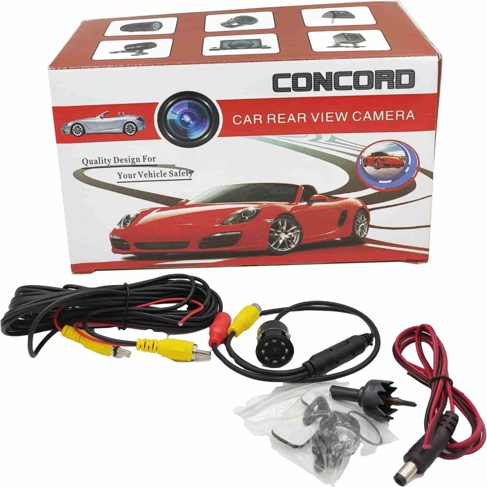 Concord C-641 Gece Görüşlü 8 Ledli Araç Geri Görüş Kamerası