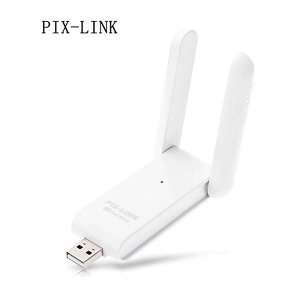 PİX-LİNK W-6 600MBPS 2.4GHZ 5GHZ DUAL BAND ÇİFT ANTENLİ WİFİ WİRELESS ADAPTÖR KABLOSUZ ALICI
