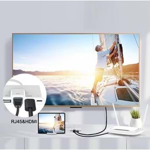 CONCORD BYL-022 LİGHTNİNG TO ŞARJ HDMİ USB 3.0 RJ45 USB LAN ÇEVİRİCİ 100MHZ