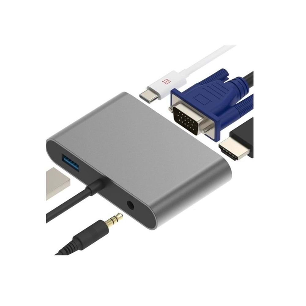 CONCORD BYL-2002 TYPE-C TO USB 3.0 AUX VGA 4K HDMİ ÇEVİRİCİ