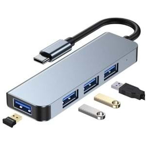 CONCORD BYL-2013T ALÜMİNYUM GÖVDE TYPE-C 4 PORTLU USB 3.0 HUB USB ÇOKLAYICI