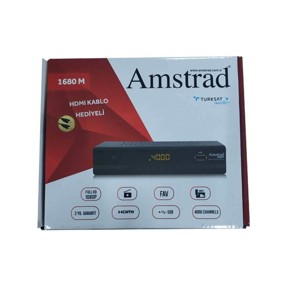 AMSTRAD 1300M SCART + HD KASALI HD UYDU ALICISI