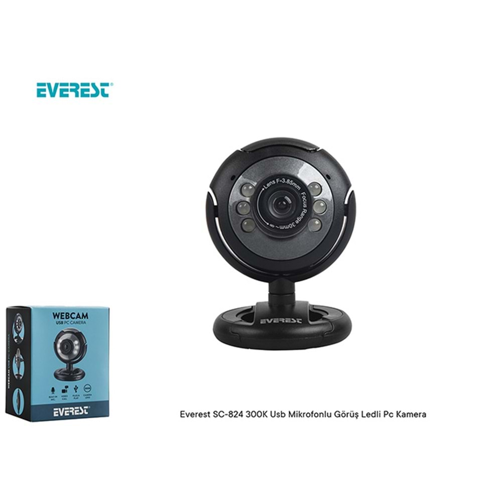 Everest SC-824 300K Usb Mikrofonlu Görüş Ledli Pc Kamera