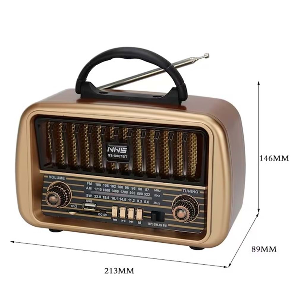 TELSAN NS-8067BT USB/SD/FM/BLUETOOTH NOSTALJİ GÜÇLÜ SİNYAL MÜZİK KUTUSU