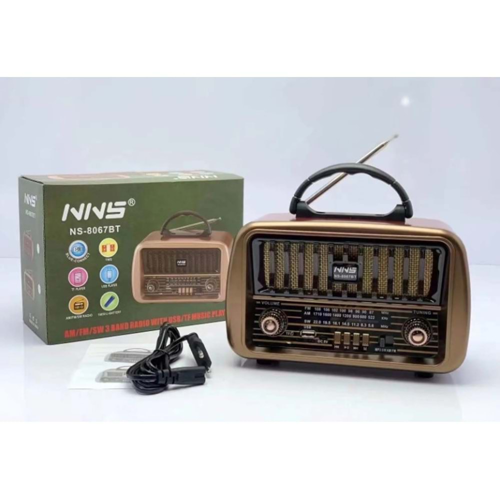 TELSAN NS-8067BT USB/SD/FM/BLUETOOTH NOSTALJİ GÜÇLÜ SİNYAL MÜZİK KUTUSU