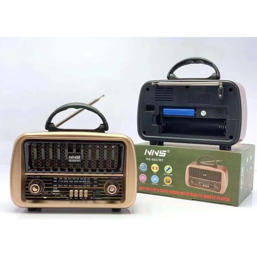 TELSAN NS-8067BT USB/SD/FM/BLUETOOTH NOSTALJİ GÜÇLÜ SİNYAL MÜZİK KUTUSU
