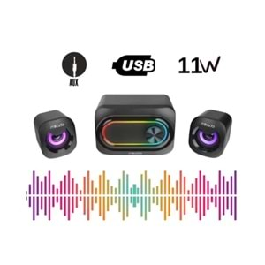 Mikado MD-511 5W+3W×2 USB RGB Ledli 2+1 Gaming Speaker Hoparlör