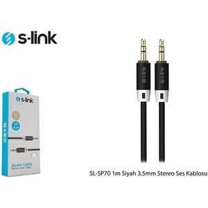 S-link SL-SP70 1m Siyah 3.5mm Stereo Ses Kablosu