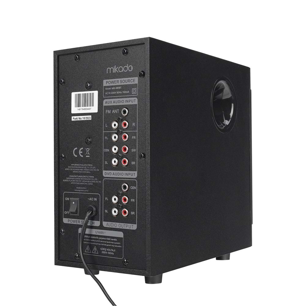 Mikado MD-381BT 5+1 Usb+SD+FM 40W Destekli Multimedia Bluetooth Speaker